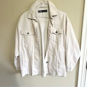 Zara corduroy Shacket/ Size small/ Ivory
